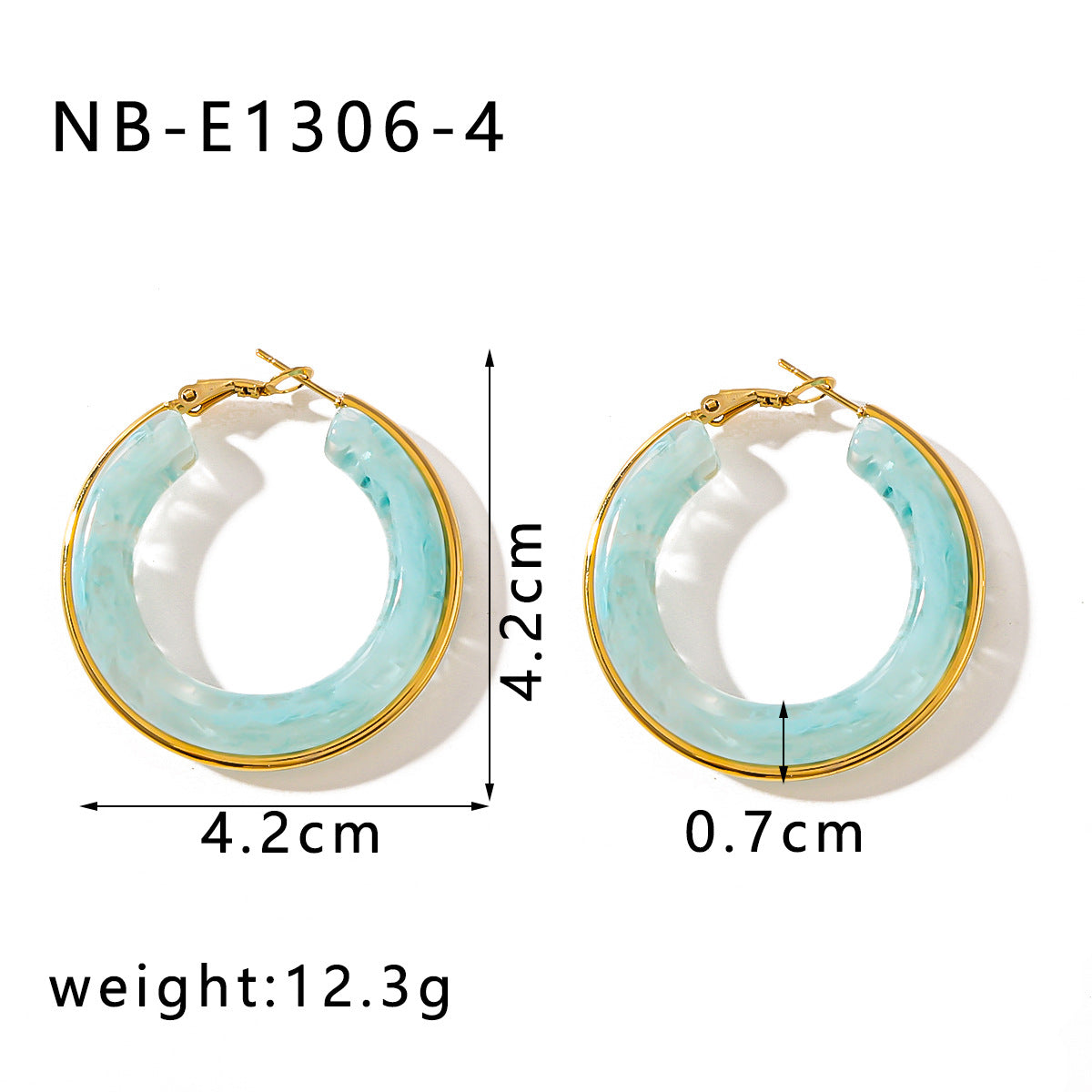 Wholesale Stainless Steel Electroplated 18k Gold Hollow Circle Resin High-end Niche Earrings